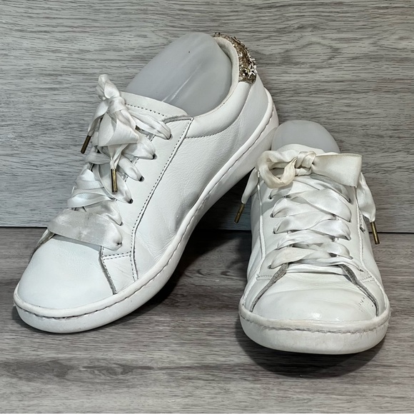 Keds x Kate Spade Ace Flower Appliqué White Sneakers ~ Size 8 - Picture 2 of 12
